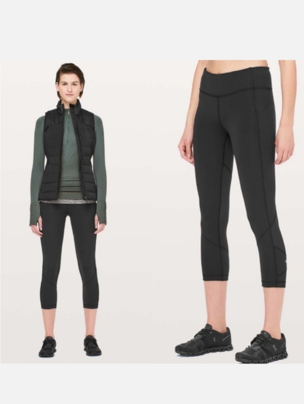 Lululemon Pace Rival Crop *Full-On Luxtreme 22" Black, Size 10